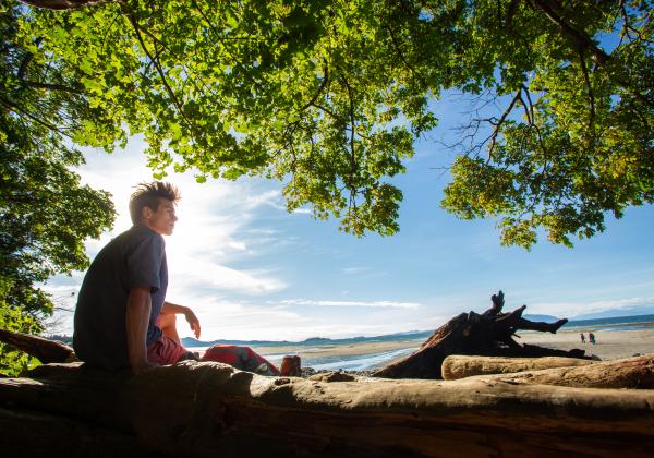 VIU Wide Shot Beach Student